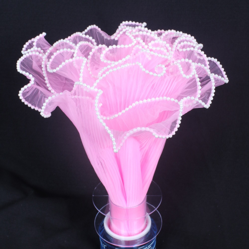Florist Supply House - 28cmx4Yards Blumenstrauß-Verpackung Perlengarn mit Wellenmuster Perlenkanten