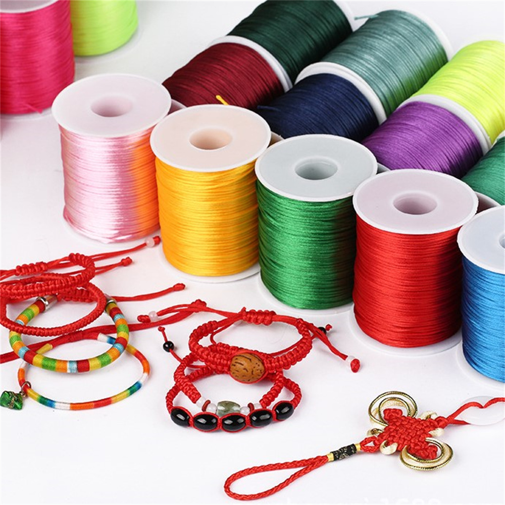 Ribbon Wired Satin - 1mm Seil 50Meter/Rolle Satin Rattail Polyester