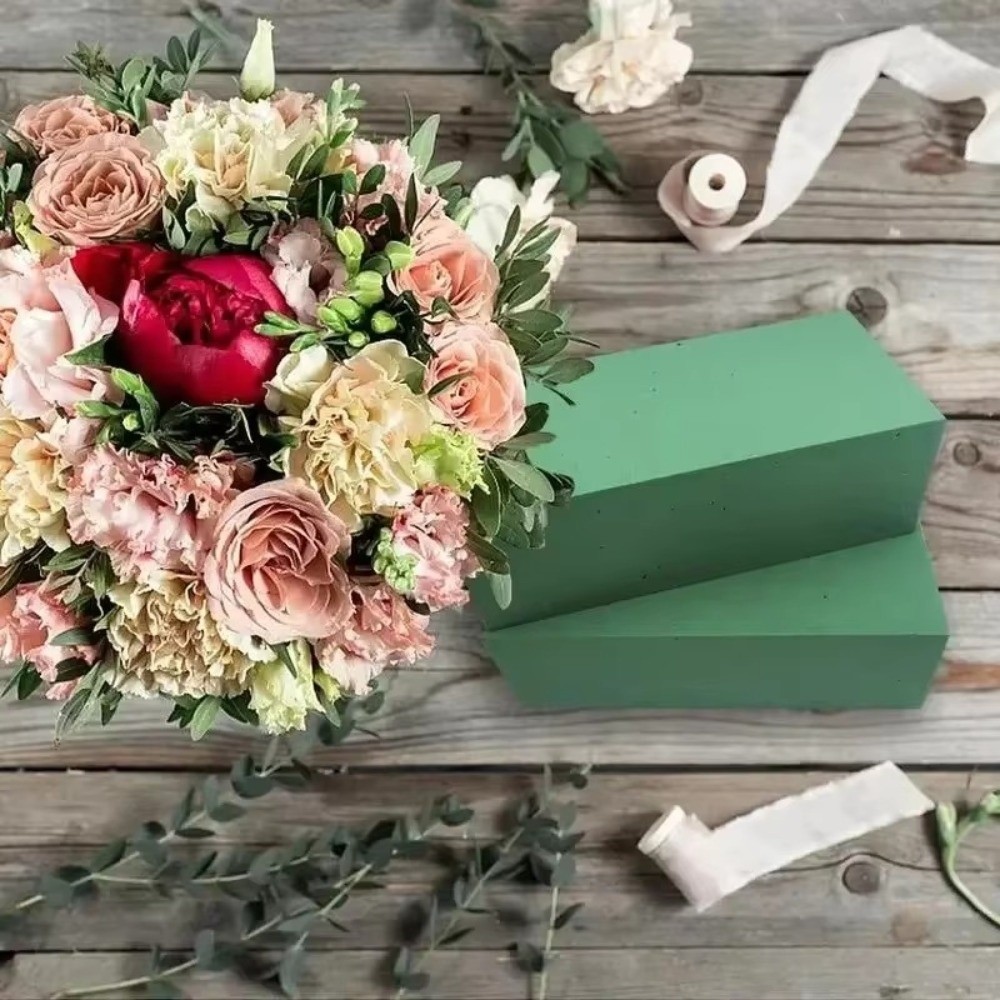 Bouquet Holder Foam - Grüner Blumenarrangement-Schaumstoff, rechteckige Form, Trocknungs- und
