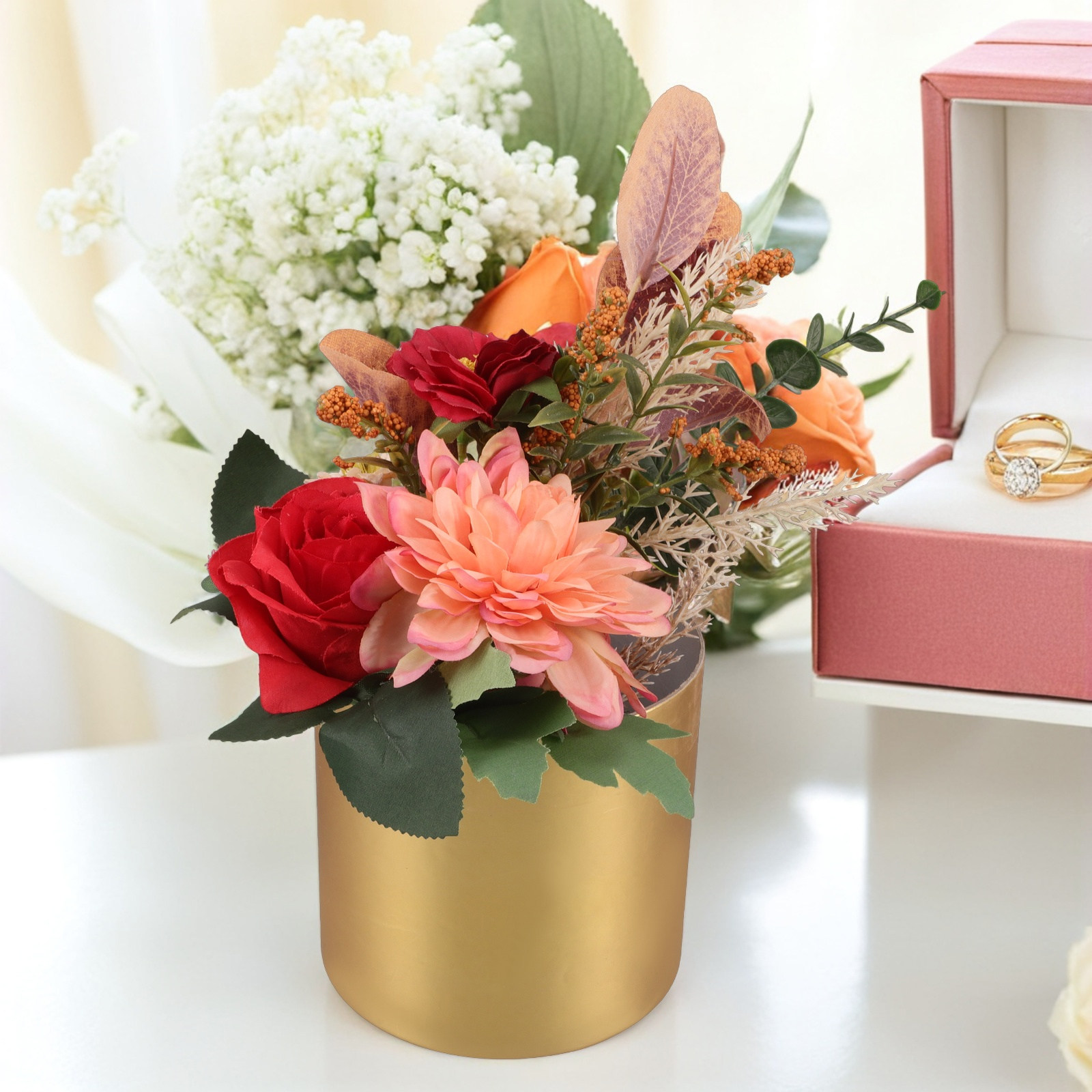 Bouquet Holder Foam - Elegante Runde Blumenbox Kompakter Blumenarrangement-Halter für