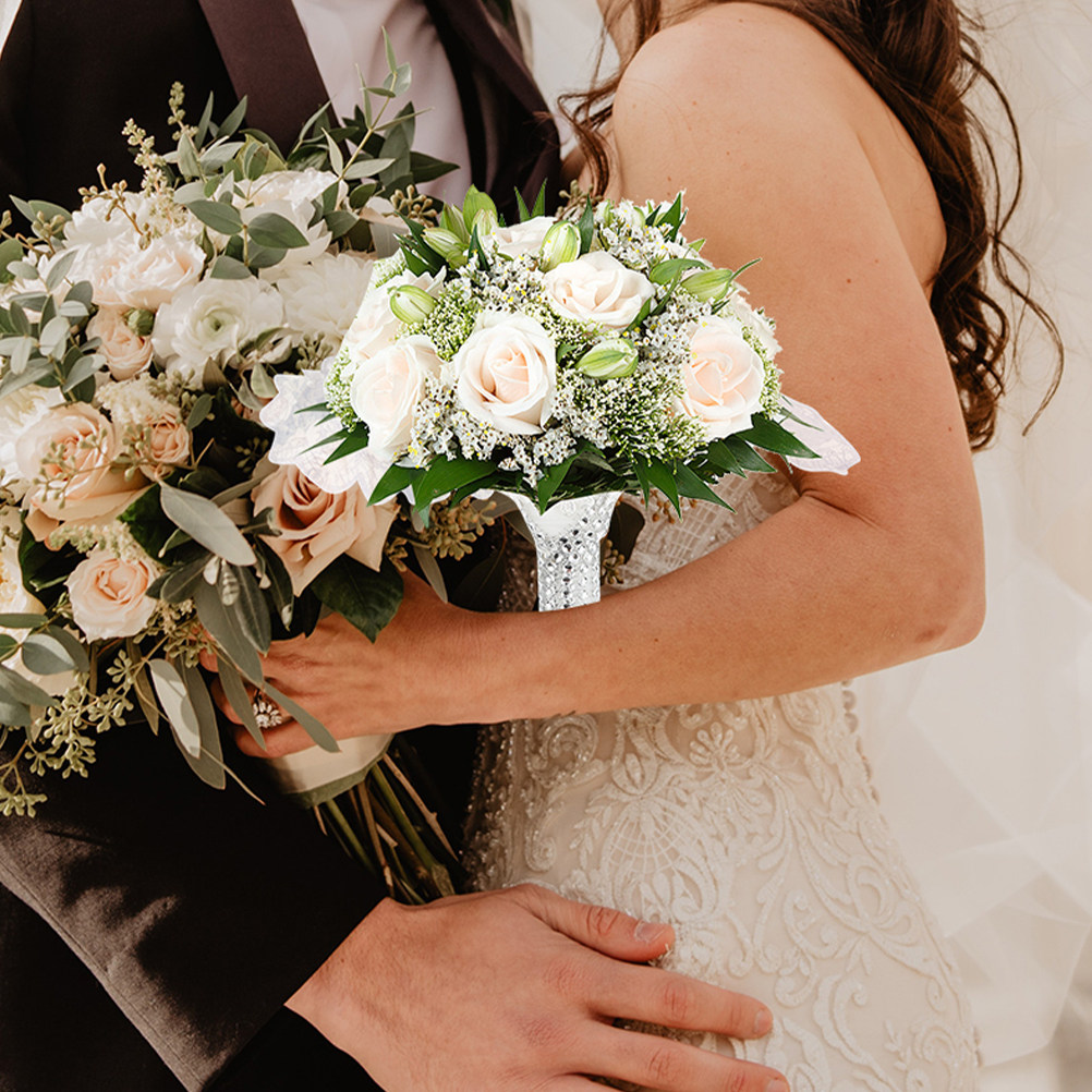 Bouquet Holder Foam - Brautstrauß-Schaumhalter, ergonomischer, rutschfester Griff für Hochzeitssträuße,